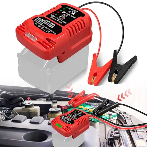pour Milwauke M-18 Adaptateur de Batterie 18 V pour Aide au démarrage de Voiture – Booster de Batterie 12 V avec Fonction de sécurité, démarreur Portable (Batterie Non Incluse)