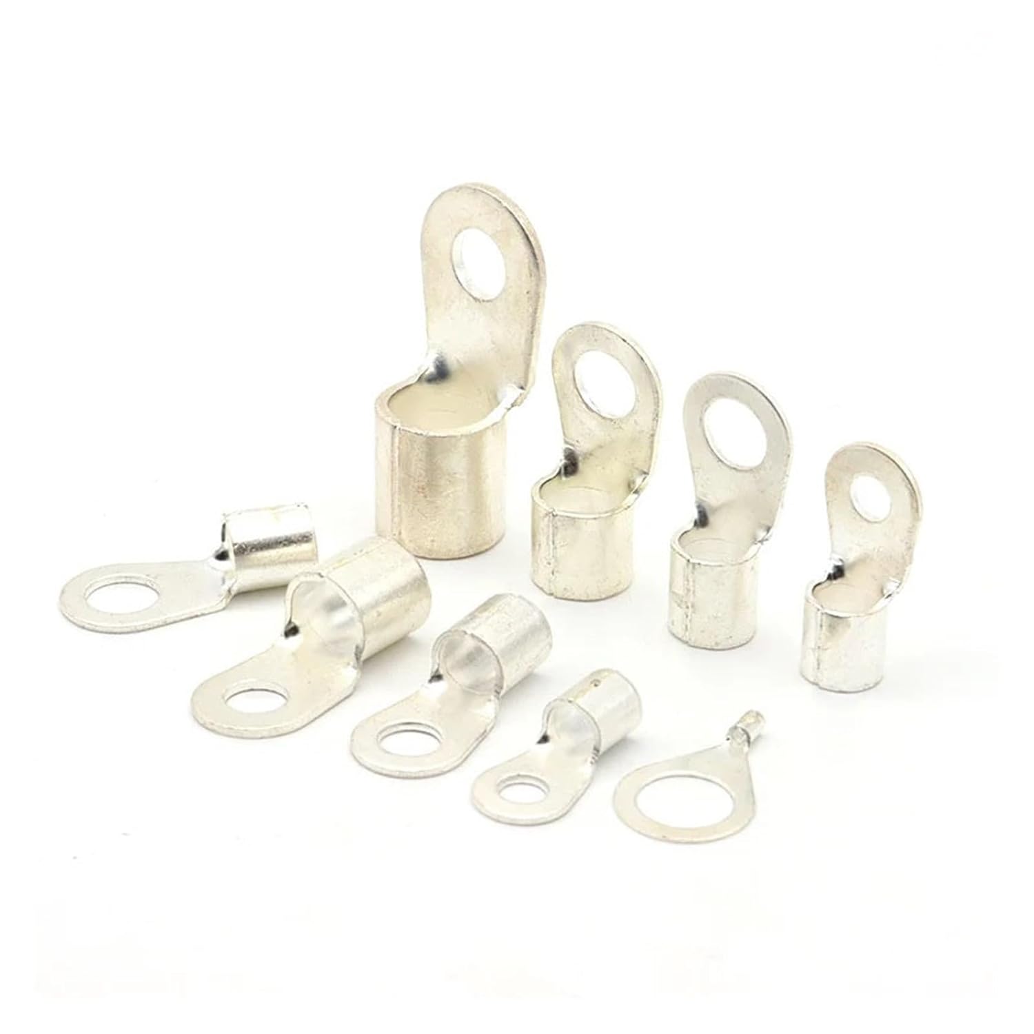 100PCS OT 1/1.5-3/4/5/6/8/10/12 O-Ring Terminal Connector Ring Crimp Electrical Copper Tinned 22-16 AWG(OT1.5-12)