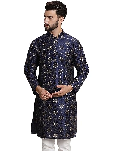 Image of SOJANYA Men's Silk Blend Kurta with Paisley Design