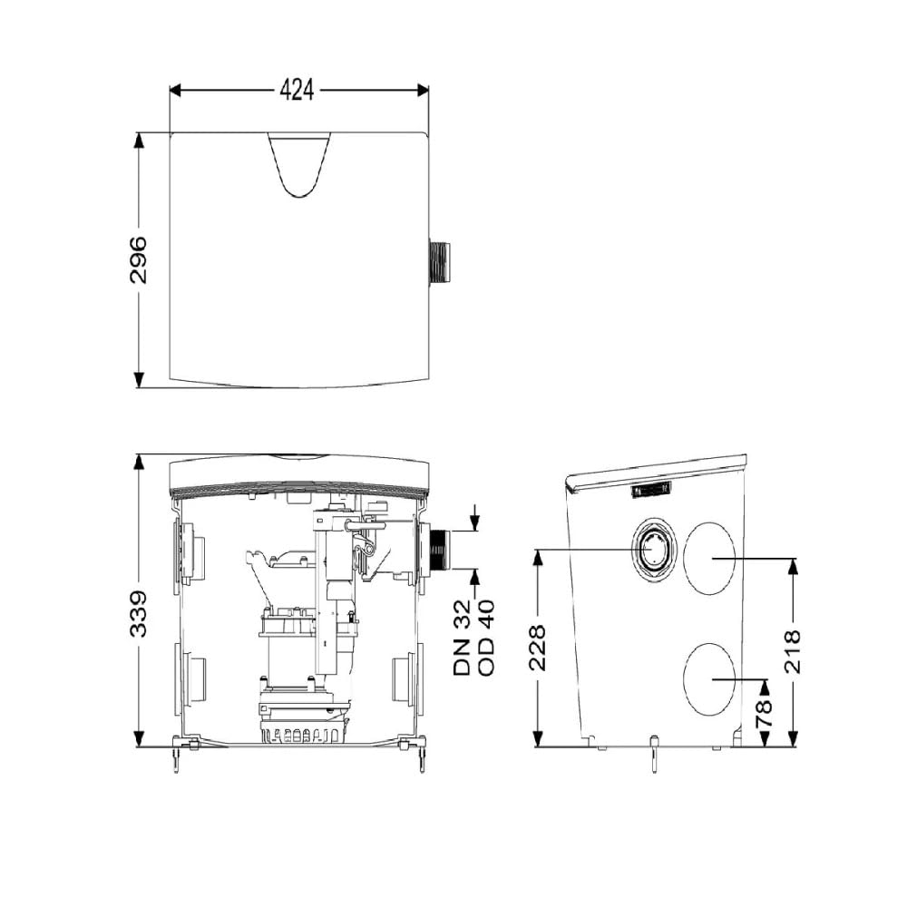 KESSEL Minilift L Kleinhebeanlage 28562 für fäkalienfreies Abwasser, GTF 500 Pumpe, 10 m³/h, 8 m Förderhöhe