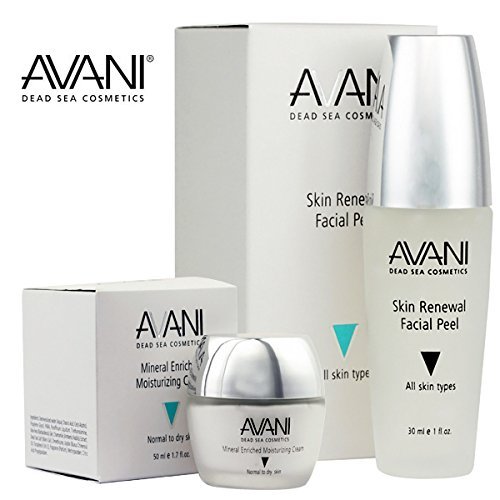 AVANI Dead Sea Minerals Enriched Moisturizing Cream and Renewal Facial Peel removes lines sun damage and signs of aging
