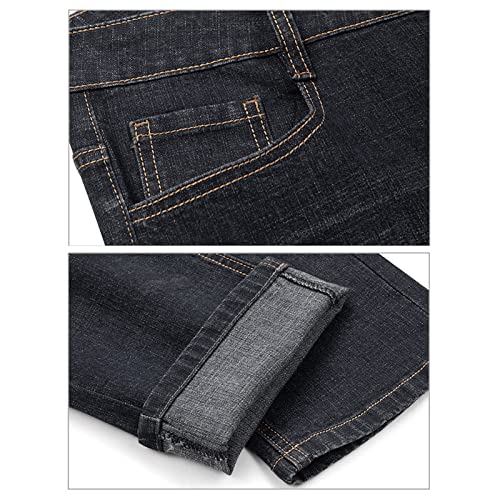 Men's Classic Vintage 5 Pocket Jeans Stretch Slim Fit Straight Leg Denim Pants Casual Relaxed Fit Jean Trousers 6