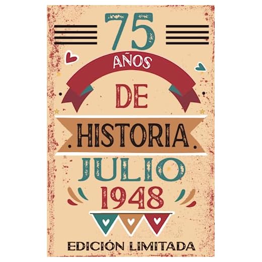 75 Años De Historia Julio 1948: Libro de visitas, cuaderno, 110 páginas de felicitaciones, idea de regalo, regalo Para la esposa, novia, mujer, La madre