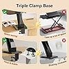 28 Standing Desk Converter, Height Adjustable Clamp Desktop Riser with Keyboard Tray, Sit Stand Monitor Riser Workstation for Home Office, Magnets Inclued, Black