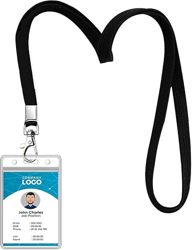 Miniatura 6 de Cordón de crucero con juegos de soporte de identificación, cordón plano para identificación con soporte vertical transparente resistente