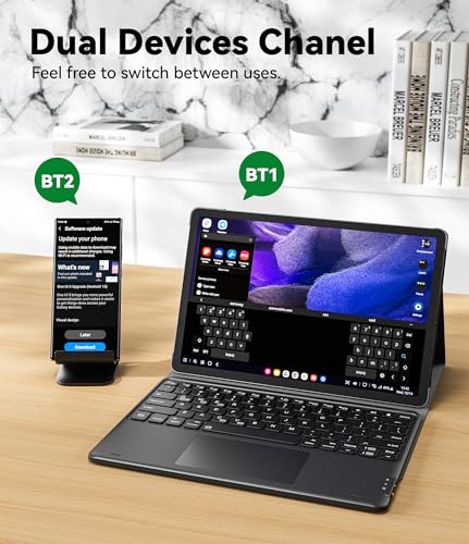Image of GreenLaw Samsung Galaxy Tab S9 Plus Keyboard case, 7 Color Backlit, Magnetic Detachable, Smart Touchpad, S Pen Holder, SM-X810 /X816B /X818U for Samsung Tab S9+ 12.4 inch 2023, Black