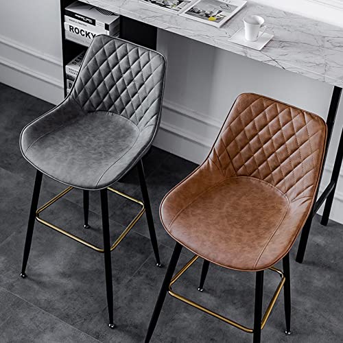 Chaise de bar en cuir marron pour un petit-déjeuner convivial - 6