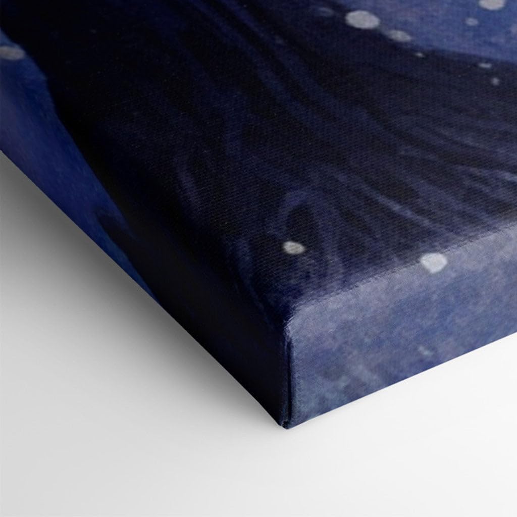 Canvas for Living room. Strolling Through a Snowy Enchantment: A Romantic Walk Shielded by Blue, 27 x 18 inch Canvas Wall Art - Simplicity Embodied - Modern Home Decor - 69x46 cm (27x18 inch)