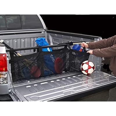 HitchMate Cargo Stabilizer Bar Full Size 59 to 73 with StabiLoad Divider Bar and Cargo Net