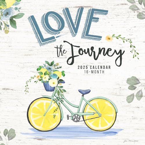 Love The Journey | 2025 12 x 24 Inch Monthly Square Wall Calendar | Featuring the Artwork of Jo Moulton | Plastic-Free | Hopper Studios | Stationery Design Photography