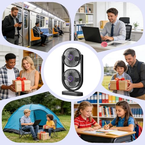 Ventilateur de table double tête puissant pour le bureau