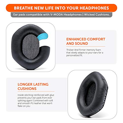 WC Wicked Cushions Replacement XL Ear Pads For Vmoda Headphones - Compatible with Vmoda M100 & Crossfade Series - Image 4