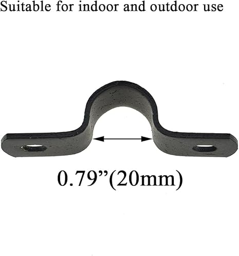 Miniatura 9 de Hahiyo Abrazaderas de soporte de tubo en U de dos agujeros, 1.575 in, resistente, sin óxido, brillante, fuerte, resistente al viento, sin afilado,