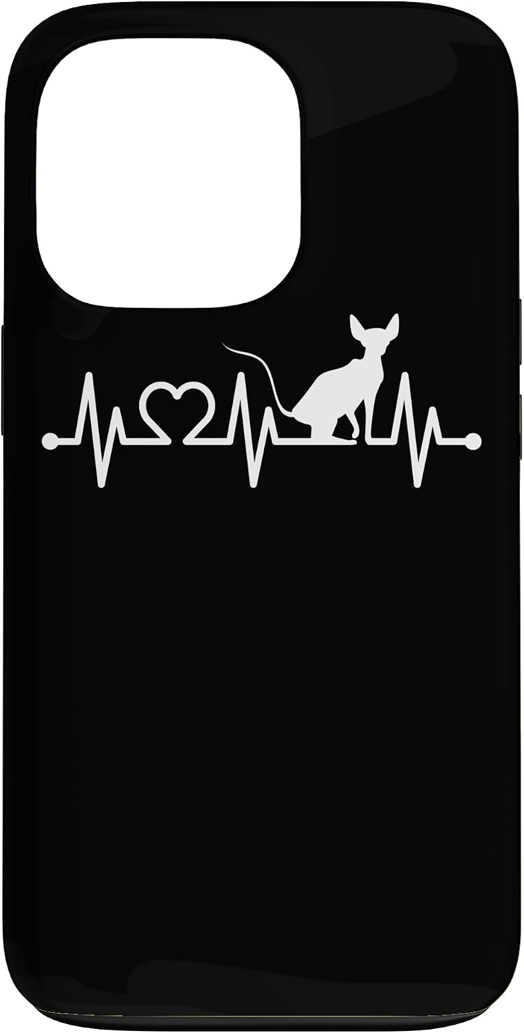 EKG Heartbeat Pulse Heart Sphynx for Sphinx Cat Owners Case for iPhone 13 Pro