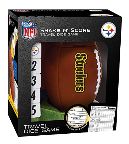 MasterPieces NFL Pittsburgh Steelers Shake N' Score Travel Dice Game, For 2 Players, Ages 6+