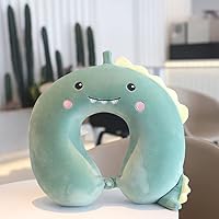 Vista 2 de Almohada de viaje para niños y adultos, almohada de cuello de espuma viscoelástica en forma de U, conveniente cojín de apoyo para el cuello