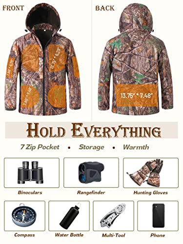 Ultra-Quiet Camo Hunting Jacket For Men, Water Resistant Fleece Lined Hunting Coat For Deer Duck Hunting #TOP5