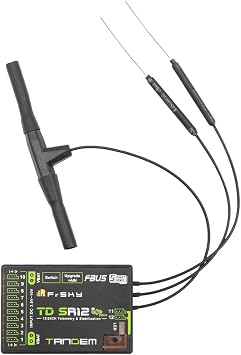 جهاز استقبال FrSky TD SR12 ثنائي النطاق 900 ميجا هرتز و2.4 جيجا هرتز | مثبت ADV 12 قناة قابلة للتكوين هوائي ثلاثي مدخل طاقة مزدوج XT30 صندوق أسود تحديث OTA دعم SBUS/FBUS/S.Port