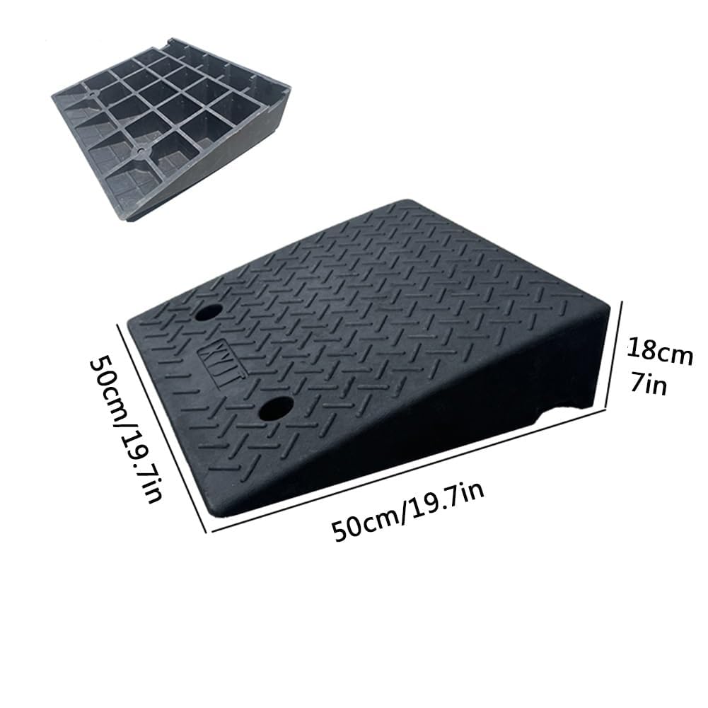 Schody rampowe Gumowe rampy krawężnikowe, wytrzymałe rampy podjazdowe, przenośne rampy progowe do garażu(18 cm/7 in)