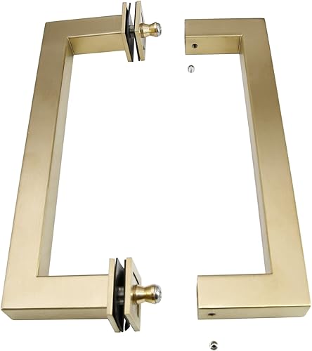 Miniatura 8 de Tirador tubular de acero inoxidable de grado 304 para puerta de ducha (6 pulgadas, cuadrado, negro mate SSSP152B)