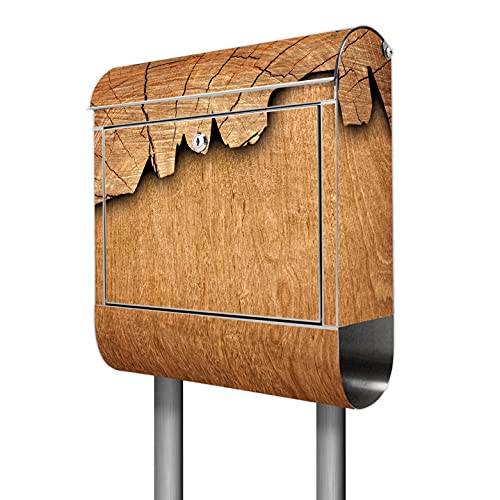 banjado® Standbriefkasten Edelstahl mit Zeitungsfach Motiv...