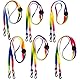 6 Stück Regenbogen Farben Mundschutz Lanyard, Verstellbare Lanyard für Kinder und Erwachsene, Ewiederverwendbar Ohrhalter Seil mit Karabinerhaken