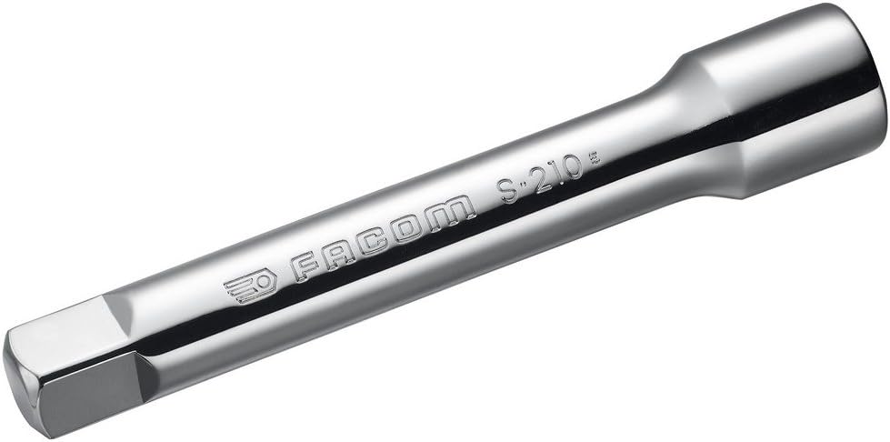 Rallonge FACOM S.210S 1/2" - 130mm, Angle 8°, Pour Accès Difficiles, Finition Chrome Brillant