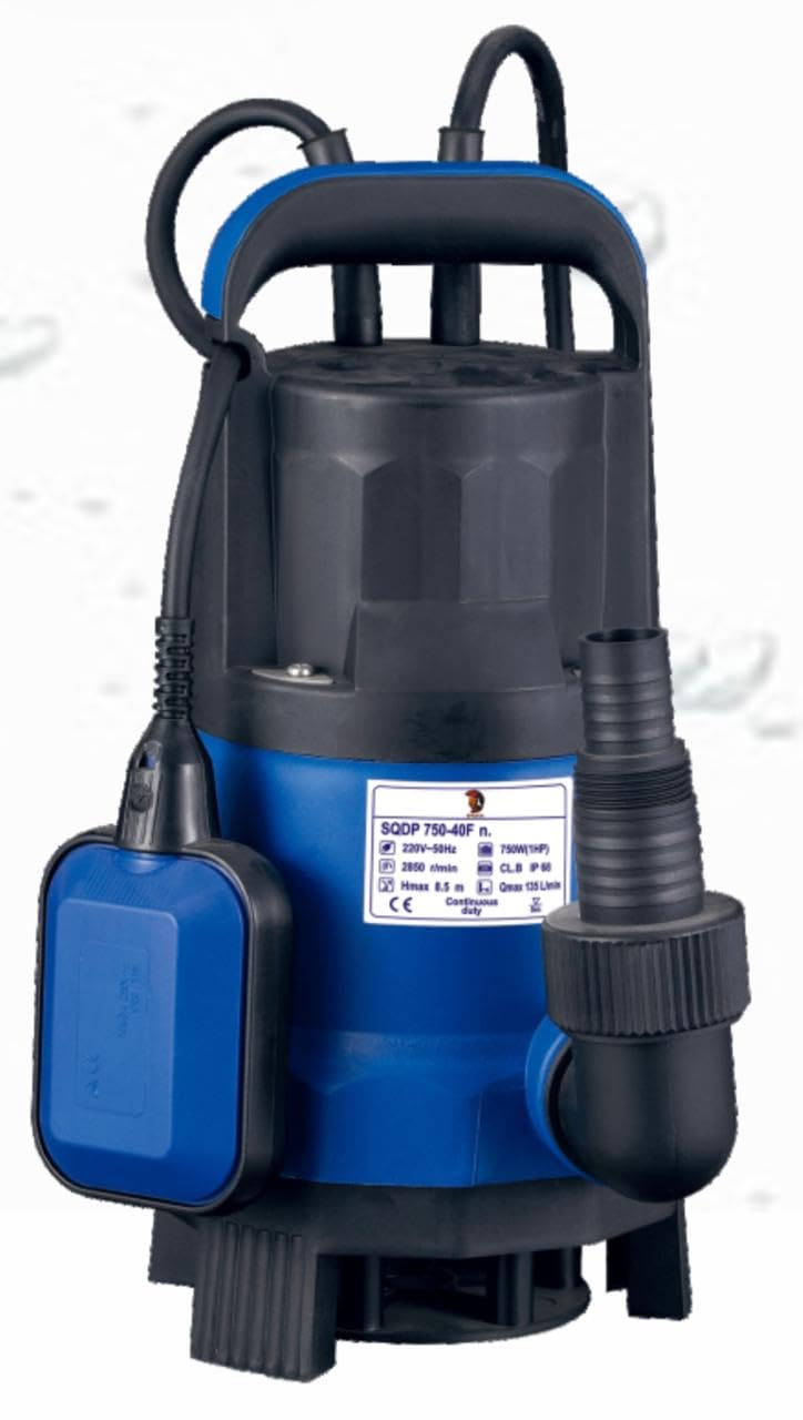 Sparta SQDP-750-40F, 1.0 HP Sumbersible Raw Water Pump| Pure Copper Motor| 8mm Solid Handing Capacity Suitable for clearing Dirty Water | Automatic Operation |