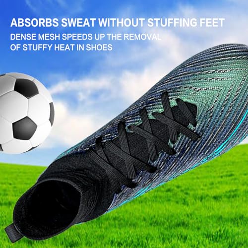 Image of Soccer Cleats for Mens Womens High Tops Lace Up Unisex Football Shoes Indoor Turf Soccer Shoes AG FG TF for Beginners to Advanced Players
