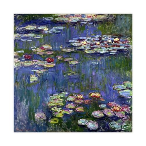 Toile nénuphars Monet 71x71 cm sans cadre pour déco salon et grand tableau impression impressionnisme
