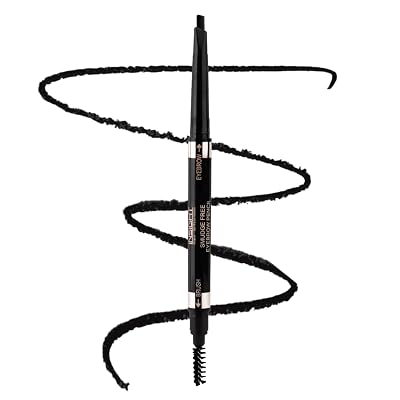 INSIGHT Smudge Free Eyebrow Pencil-Black|Matte Finish|Comes with Spoolie|Long Lasting|Waterproof|Specially Desgined for 