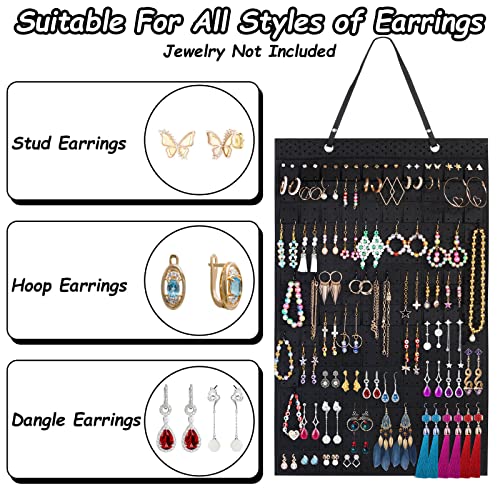 Caffox Hanging Earring Holder, Large Earring Organizer With 20Pcs Extra Hooks For Earrings, Necklaces, Bracelets, Jewelry And Sunglasses, Wall Earring Display For Home, Holds Up To 300 Pairs #TOP1
