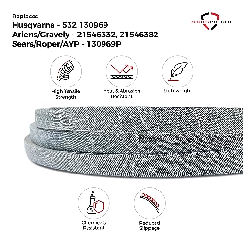 Image of 532130969 592855201 130969 Craftsman Drive Belt Replacement, 92.5 inch, Heavy-Duty, Durable, Aramid Cord, Replacement Belt for AYP Husqvarna YTH24V48 YTH2348 532 13 09-69