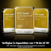 WD Gold™ 8 TB Interne Festplatte 8.9 cm HDD (3.5 Zoll) SATA III, Enterprise HDD, Gold – Ansicht 3