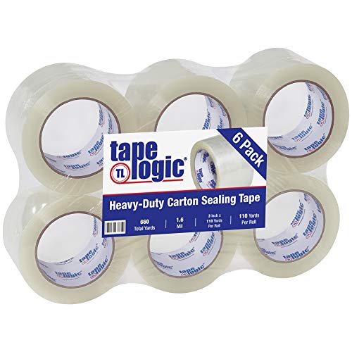 Image of Aviditi Tape Logic 3 Inch x 110 Yard 1.6 Mil Clear, Heavy Duty Hot Melt Packing Tape, 6 Pack, Perfect for Packing, Shipping, Moving, Home and Office