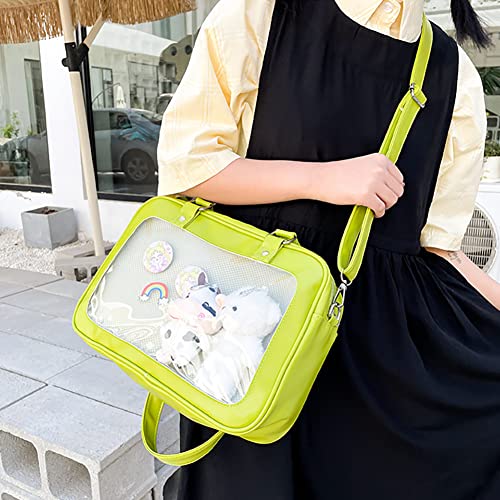 Japanes Cosplay ITA Bag with Insert Pin Display, Sweet Lolita Anime Purse,JK Clear Messenger Crossbody Bag for Women4
