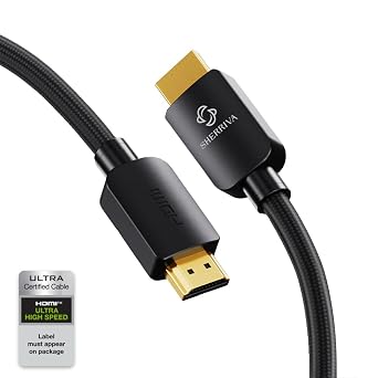 10K 8K HDMI Cable HDMI 2.1, Certified Ultra High-Speed, 4K@240Hz, 1080p, 48Gbps, HDR, Compatible with PS5, PS4, TV, PC 10 ft