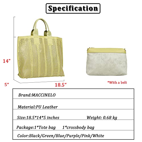 Image of MACCINELO Woven Large Tote Bag for Women tassel Beach Bag with Zipper Summer Shoulder Bag for Traval /Vacation /Shopping