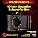 QPower Single 10in Sub Enclosure, Universal Shallow Mount Downfire/Behind Seat Speaker Box Compatible with Most GMC, Chevy, & Ford Trucks