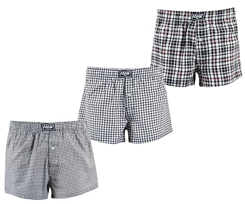 ADAM lockere Boxershorts Herren weit amerikanische Boxer-Shorts Männer Webboxer Baumwoll-Boxershorts kariert Unterhose
