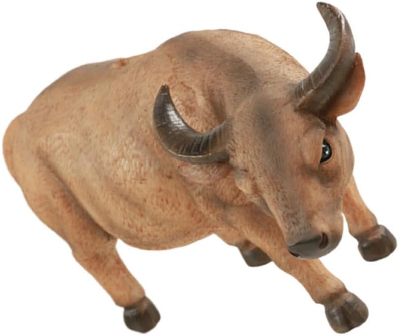 Creative Buffalo Saving Pot Coin Bank for Cartoon Resin Money Jar Khaki Coin Storage Jar for Boys Novelty Money Bank