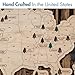 Wooden National Park Map with Push Pin Travel Tracker - All 63 Parks Checklist – Handcrafted in USA - Gift for Hikers, Couples & Families – Bucket List Wall Art Decor