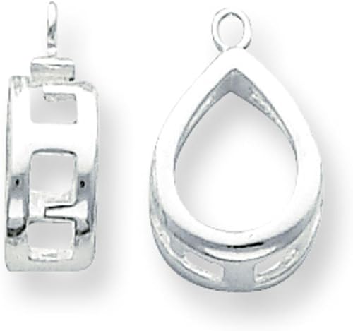 Pendiente de pera de plata de ley con bisel colgante 0.394x0.315 in, Plata de ley