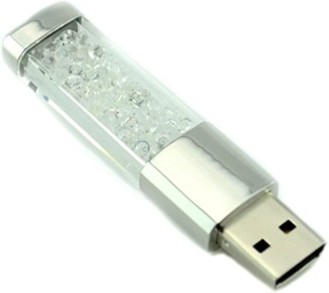 Shooo 64GB Crystal USB 2.0 Flash Drive for Girls,High speed Flash Stick Pendrive,Silver