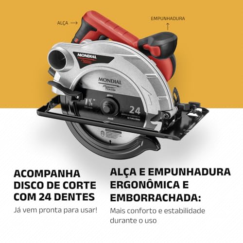Serra Circular, Mondial, Vermelho, 1500W, 110V - FSC-04
