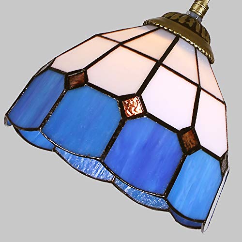 Lámpara de techo vintage de 20cm con vidrieras HHRFCS para iluminación de dormitorio 2