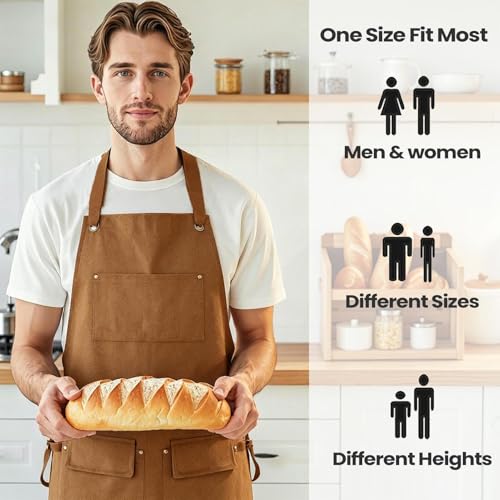 Tablier de travail de cuisine réglable imperméable en toile cirée robuste pour chef