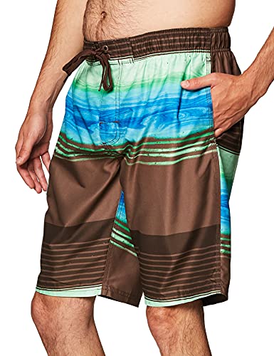 Image of Kanu Surf Men's Big Viper Extended Size Stripe Swim Trunk