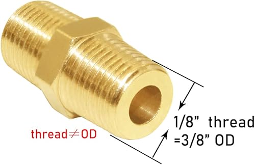 Miniatura 9 de Joywayus Tetina hexagonal de latón igual a 5 piezas NPT macho de 14 pulgadas + 5 piezas NPT hembra de 14 pulgadas (paquete de 10)