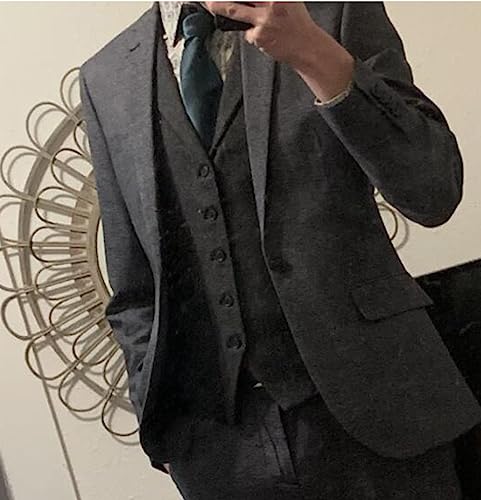 Mens Vintage Suit 3 Pieces Formal Tweed Herringbone Wool Prom Tuxedos Wedding Groomsmen4
